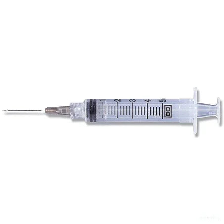 5mL Luer Lock Syringe with Needle: