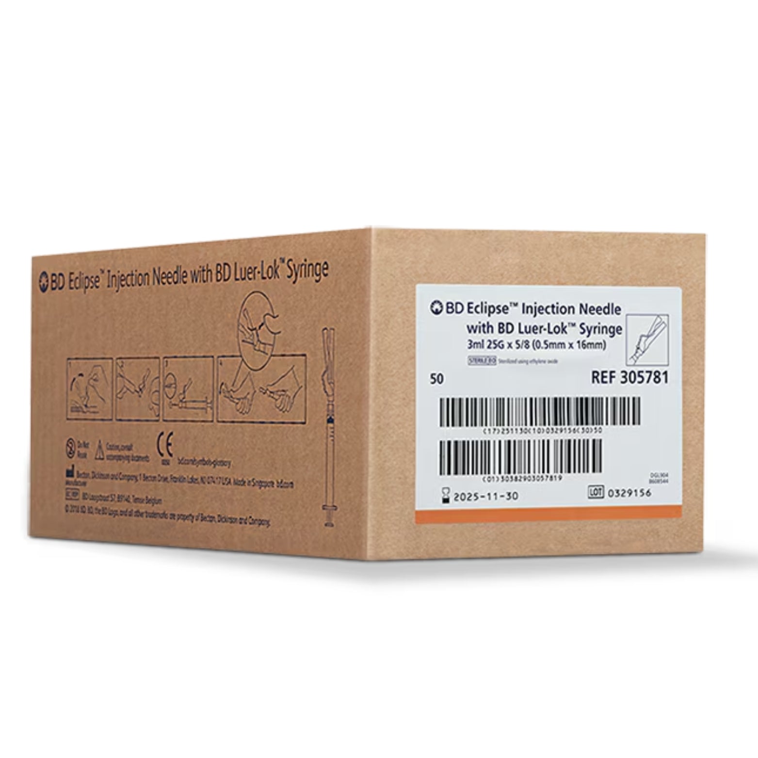 3ml-25g-5-8-bd-eclipse-luer-lok-syringe-with-needle-50-box-305781