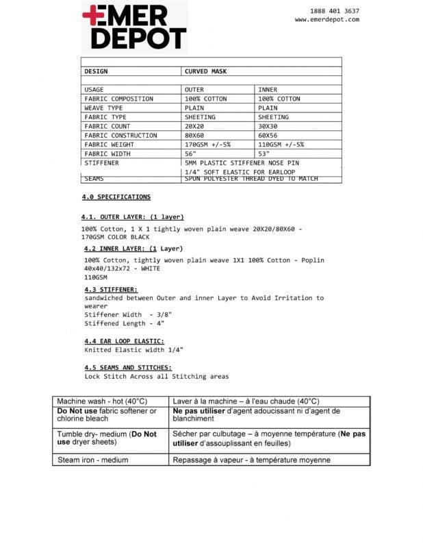 PureMajic Black 100% Cotton Cloth Mask with Maple leaf